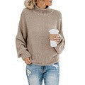Damen nan grobstrick Rollkragenpullover mit Oversize-Schnitt und Blockstreifen-Optik Drune