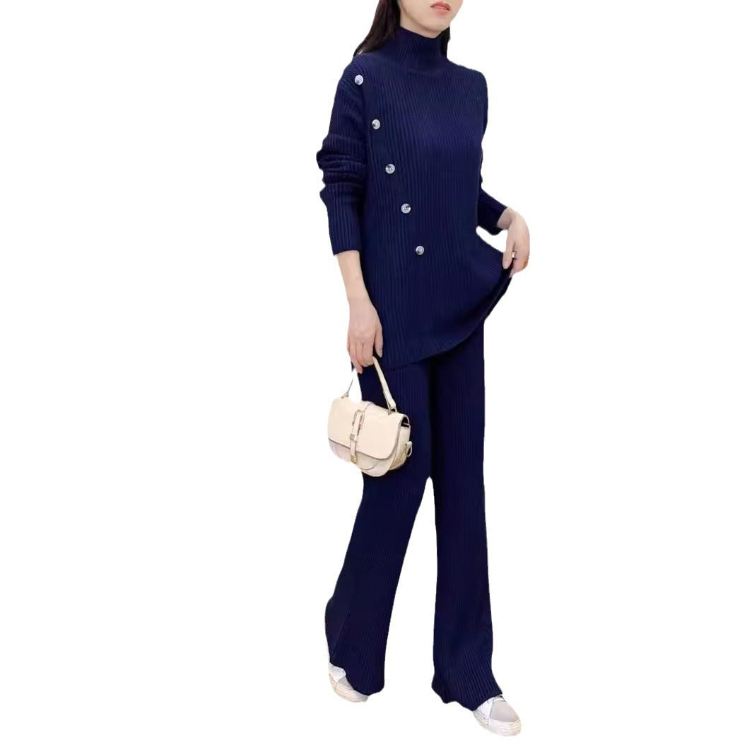 Damen elegantes und gemütliches Strickanzug-Set Drune
