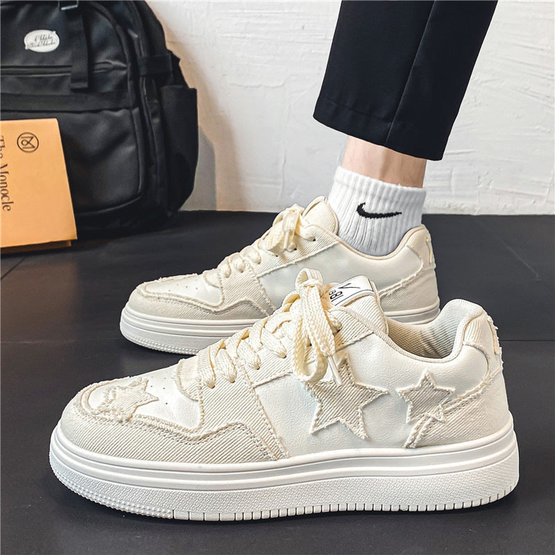Damen modische Sneakers mit gesticktem Sternendesign und lässigem Look Drune