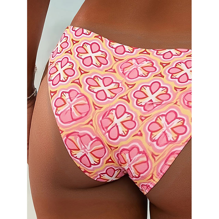 Damen Hochtailliertes Bikiniunterteil mit floralem Muster Drune