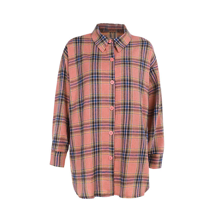 Damen Karomuster Crop-Hemd mit Bindeband und lässigem Schnitt Drune