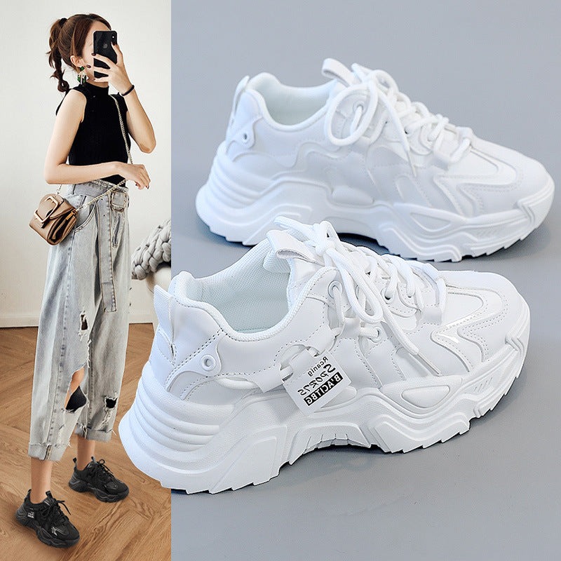 Damen modische Chunky Sneakers mit atmungsaktiver Mesh-Oberfläche und dämpfendem Sohlenprofil Drune
