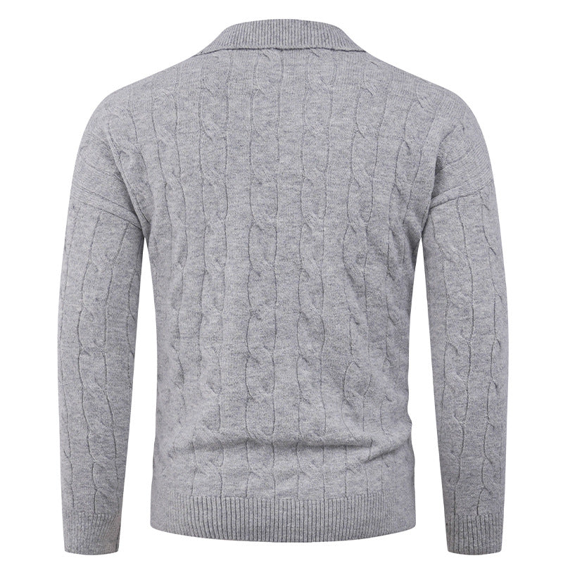 Herren eleganter Strickpullover mit modernem Zopfmuster Drune