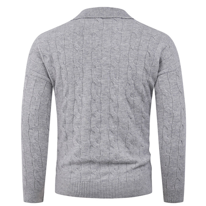 Herren eleganter Strickpullover mit modernem Zopfmuster Drune
