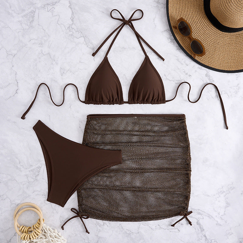 Damen Bikini-Set mit durchscheinendem Rock Drune