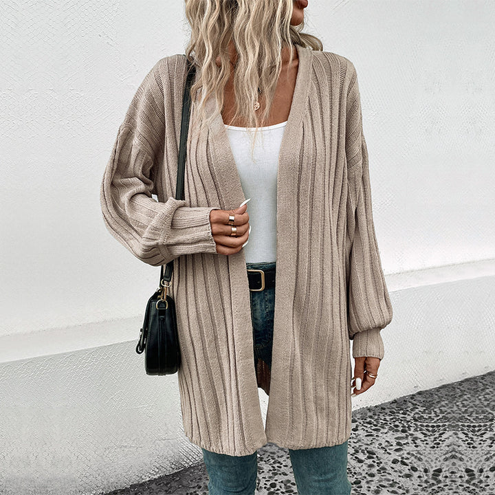 Damen Strickjacke mit strukturiertem Rippenmuster und lässigem Schnitt Drune