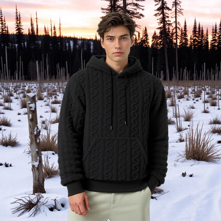 Damen Warmes Kapuzenpullover mit strukturiertem Wabenmuster Drune