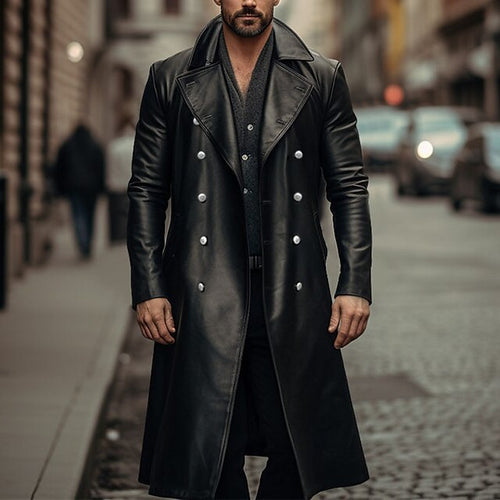 Herren Eleganter und glänzender Trenchcoat Drune