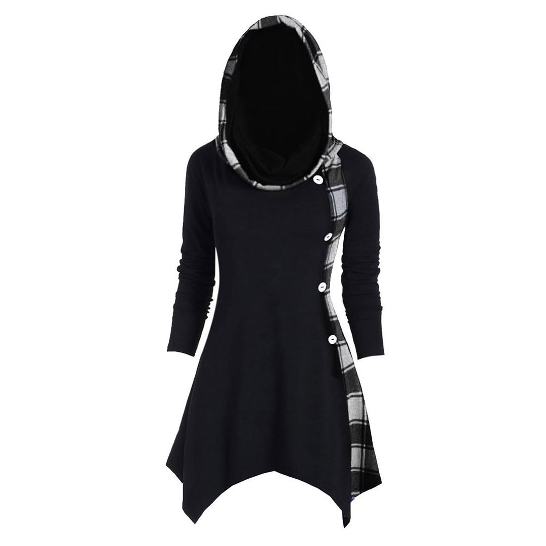 Damen Kleid mit asymmetrischem Schnitt und Karomuster Drune