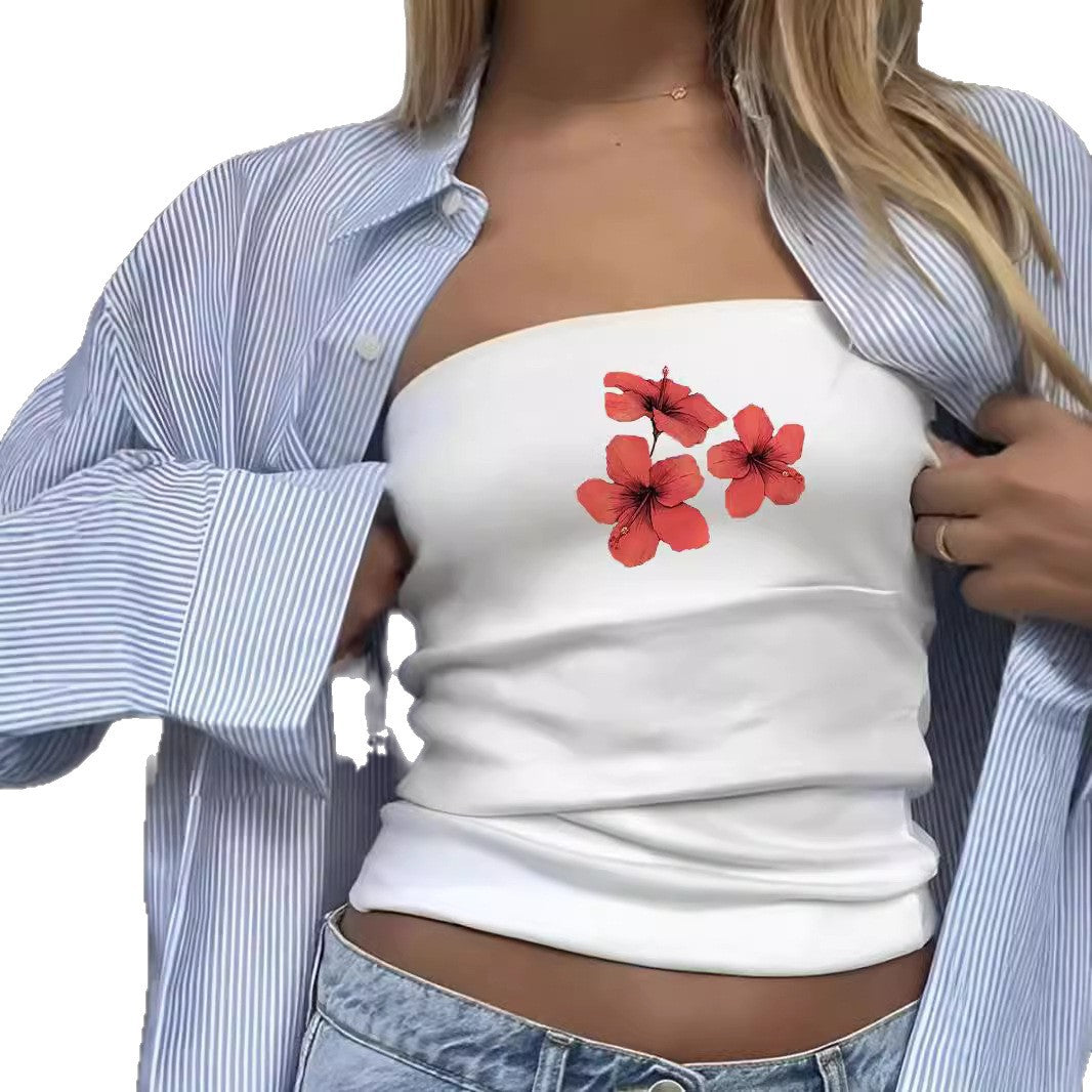 Damen Bandeau-Top mit auffälligem Statement-Aufdruck Drune