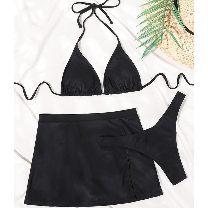 Damen Bikini-Set mit sexy Triangel-Oberteil und modischem Rock Drune