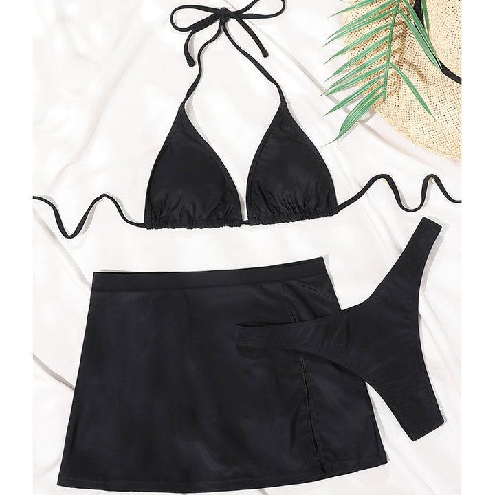 Damen Bikini-Set mit sexy Triangel-Oberteil und modischem Rock Drune