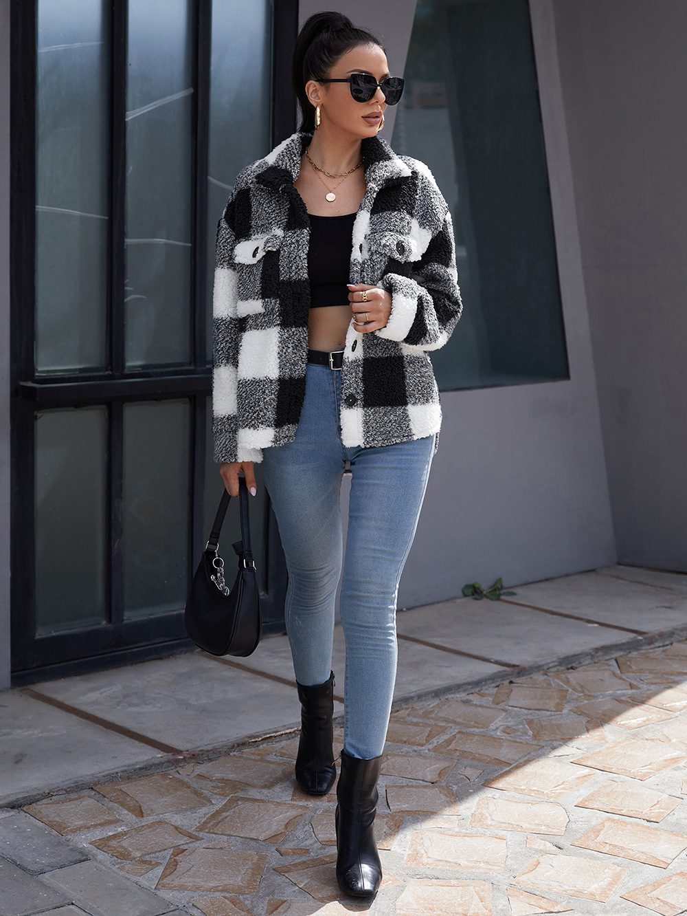 Drune | Button-Down Shacket - Gemütliche Außenschicht - Fleece-Mischung - Legere Herbst- und Winterbekleidung