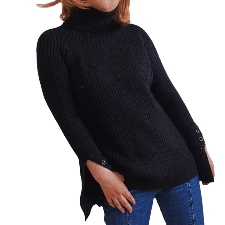 Damen Ribbed Rollkragenpullover mit elegantem Schnitt Drune