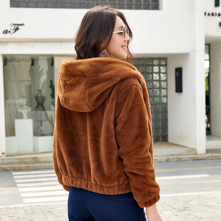 Damen Kuscheljacke mit hochabschließendem Kragen Drune