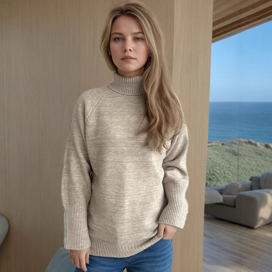 Damen Rollkragenpullover mit strukturiertem Design und Glitzerakzenten Drune