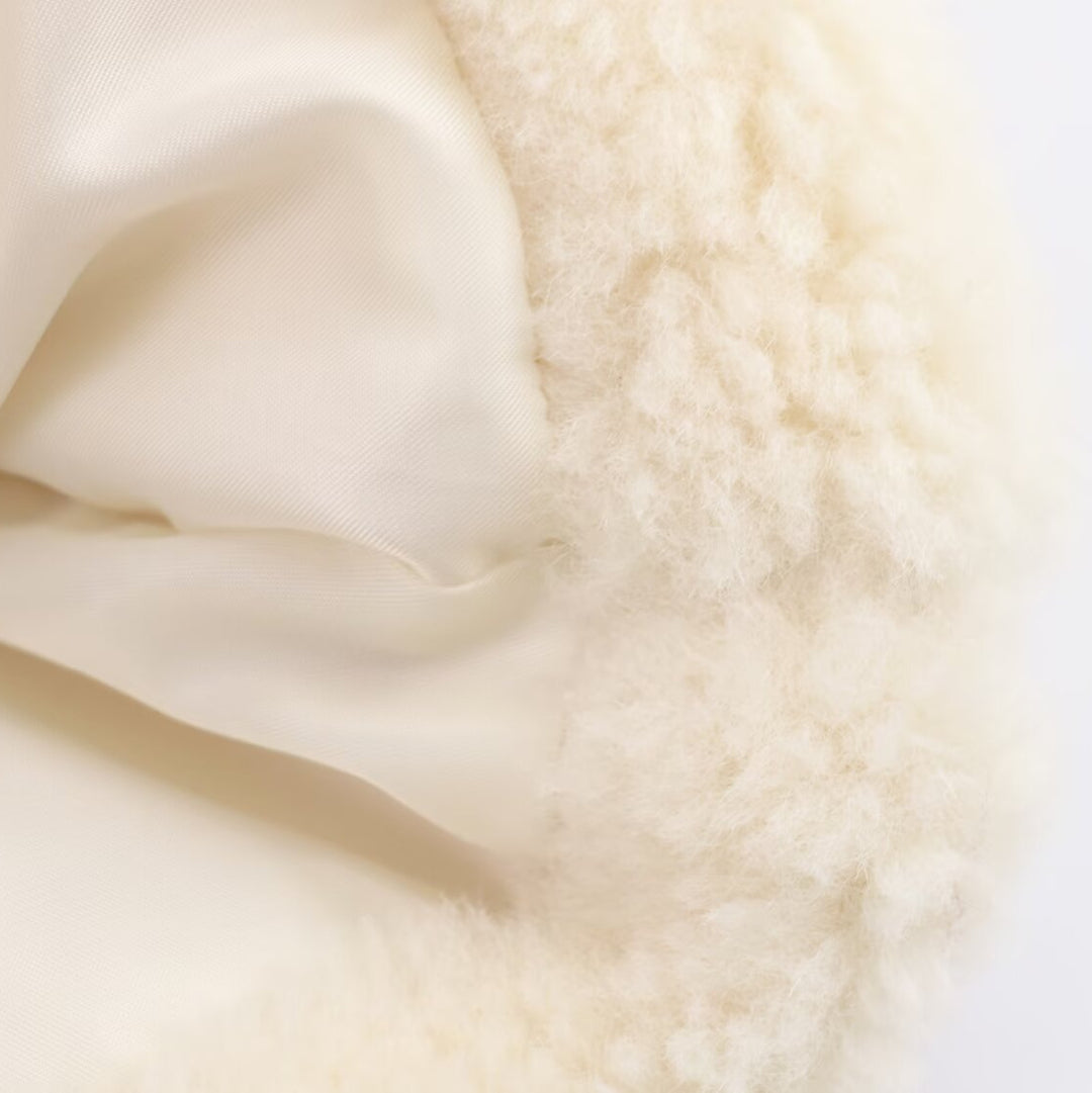 Damen Teddyfelljacke mit Gürtel und weichem Innenfutter Drune