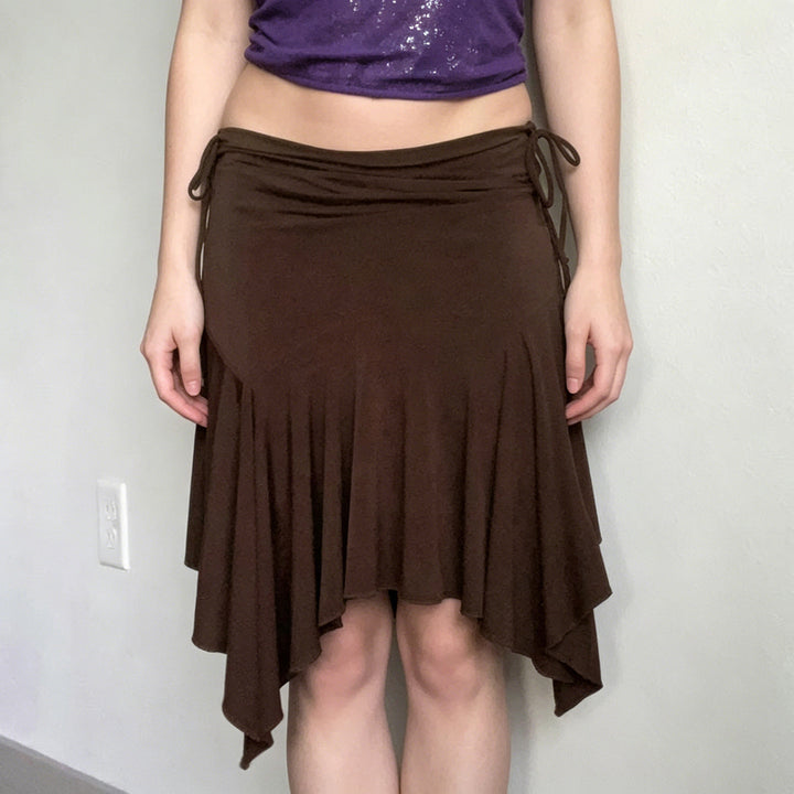 Damen asymmetrischer Swing-Rock mit tailliertem Design Drune