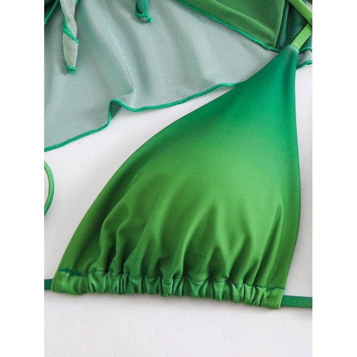 Damen Bikini-Set mit transparentem Oberteil und verstellbaren Trägern Drune