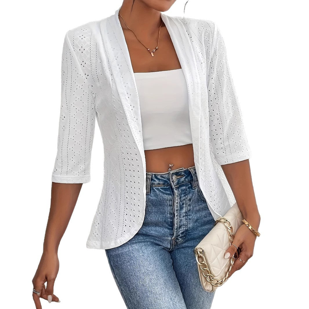 Leichter Blazer mit Lochmuster für Damen Drune