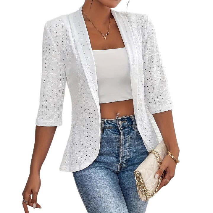 Leichter Blazer mit Lochmuster für Damen Drune