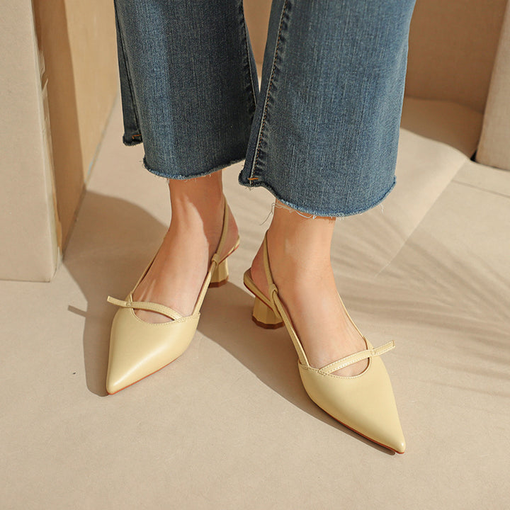 Damen Spitzeschuh Slingback-Absätze mit transparentem klobigen Blockabsatz Drune