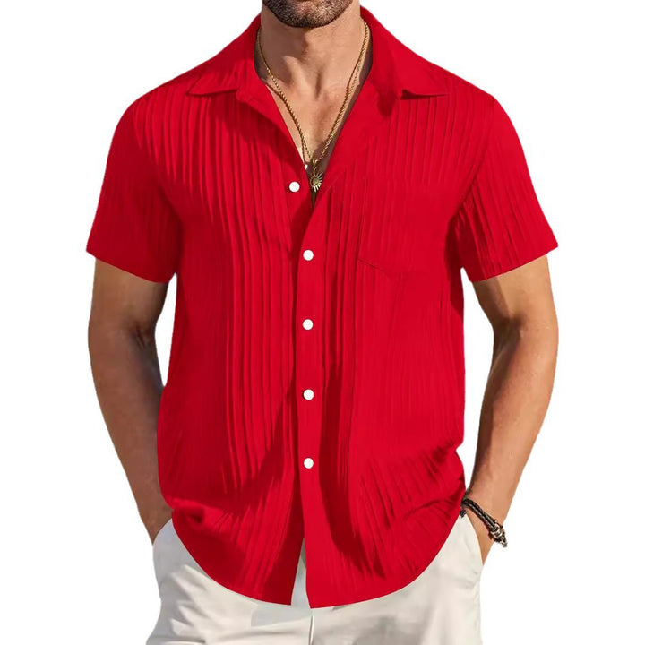 Herren Kurzarm-Hemd mit strukturiertem Design Drune