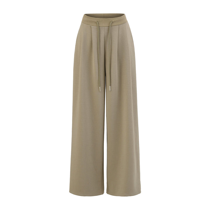 Damen Weite Lounge-Hose mit elastischem Bund und Kordelzug Drune