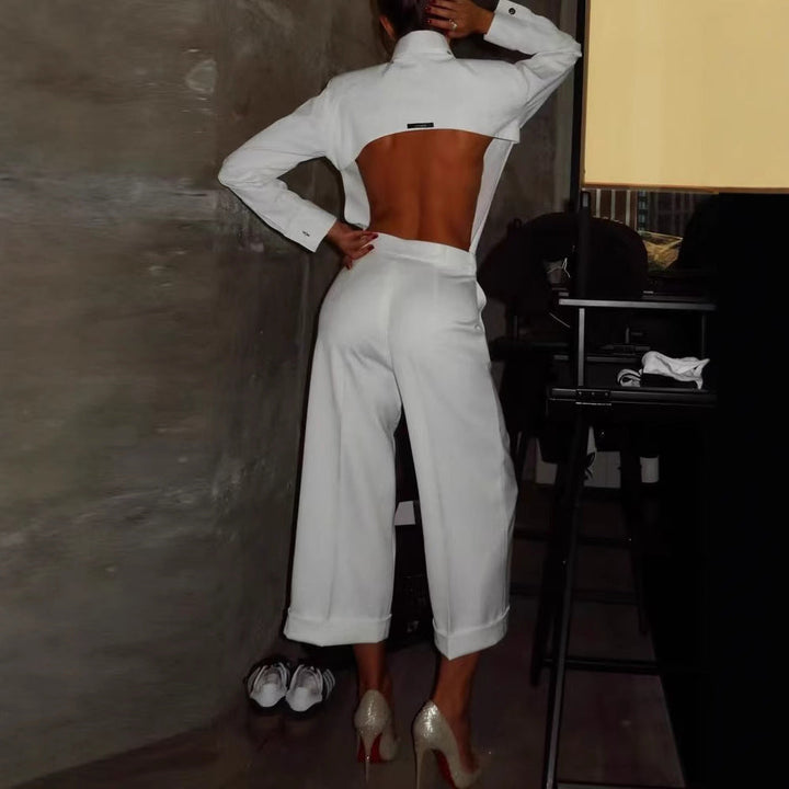 Damen Eleganter Jumpsuit mit tailliertem Schnitt und praktischen Taschen Drune