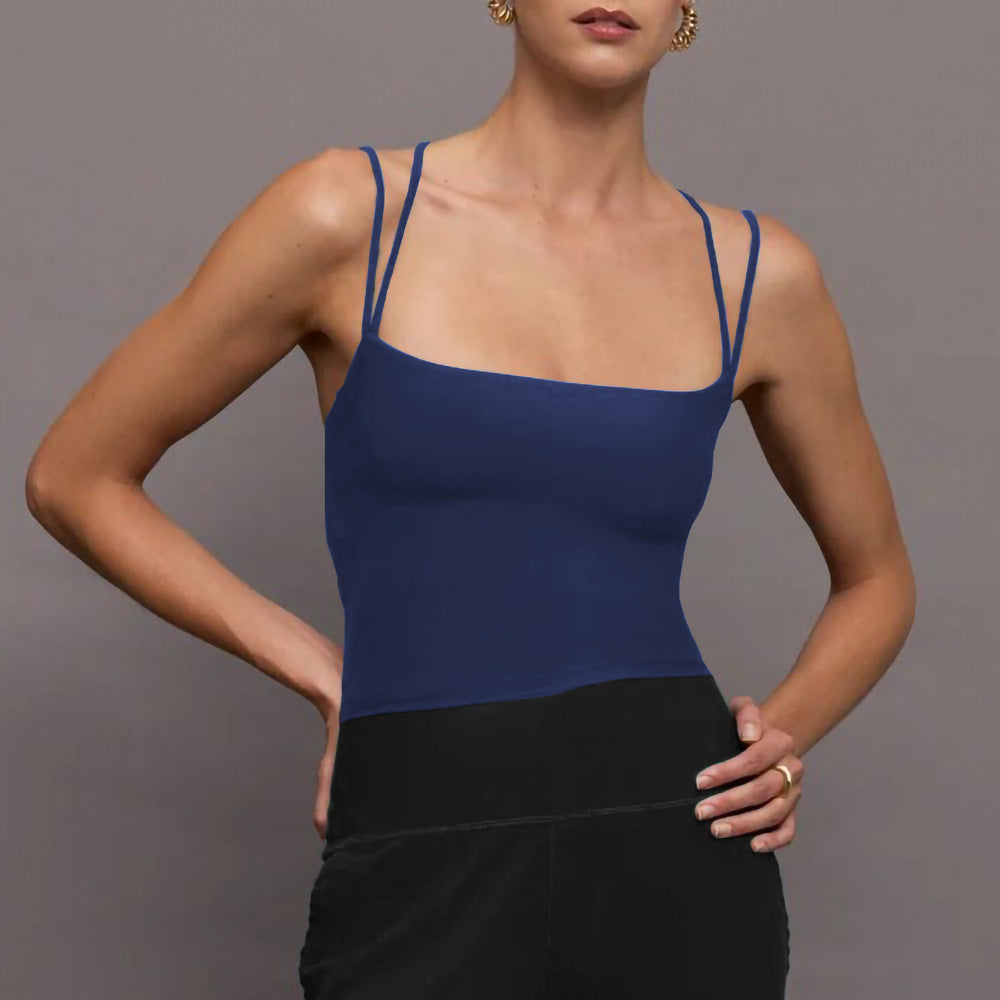 Damen Spaghettiträger Top mit eleganter Silhouette und figurformendem Schnitt Drune