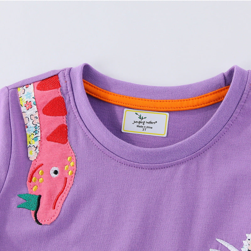 Mädchen Freizeitkleid mit lustigen Dinosaurier-Applikationen Drune