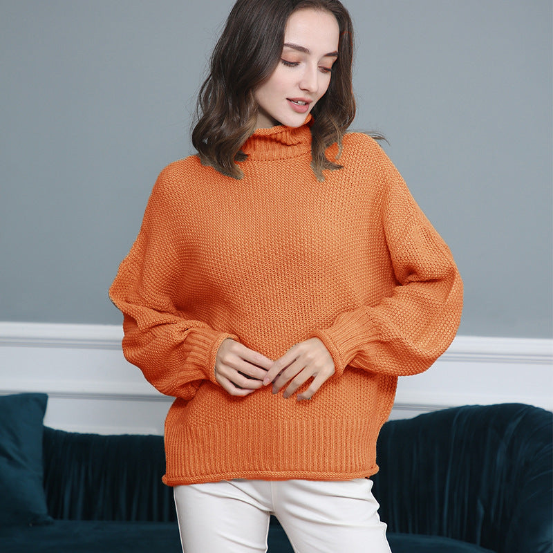 Damen Grobstrickpullover mit Rollkragen und luftiger Schnittgestaltung Drune