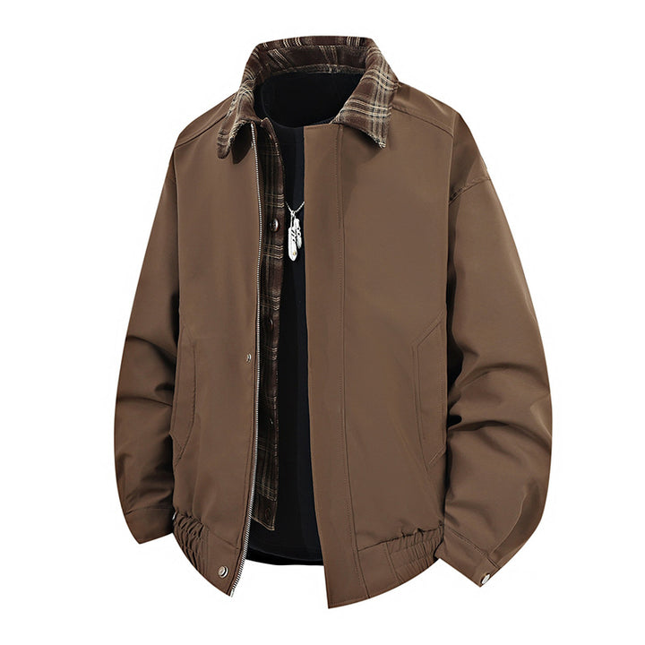 Herren lässige Übergangsjacke mit hohem Kragen und elastischem Bund Drune