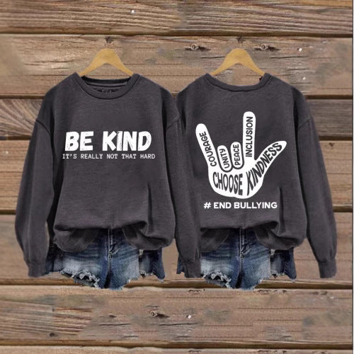 Damen Sweatshirt mit positiver Botschaft und kreativem Handdesign Drune