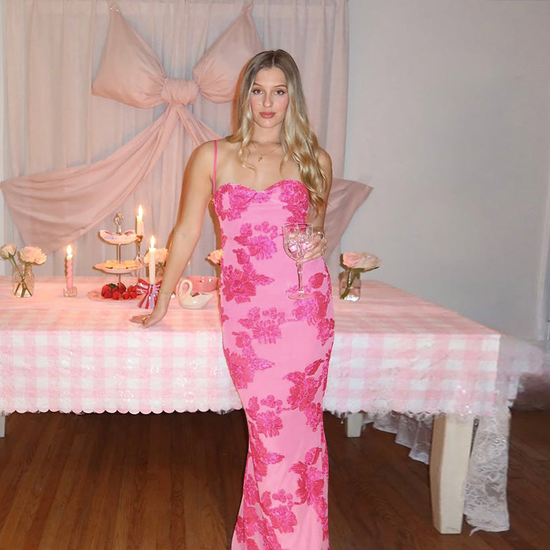 Damen Maxikleid mit floralem Spitze-Akkzenten und elegantem Schnitt Drune