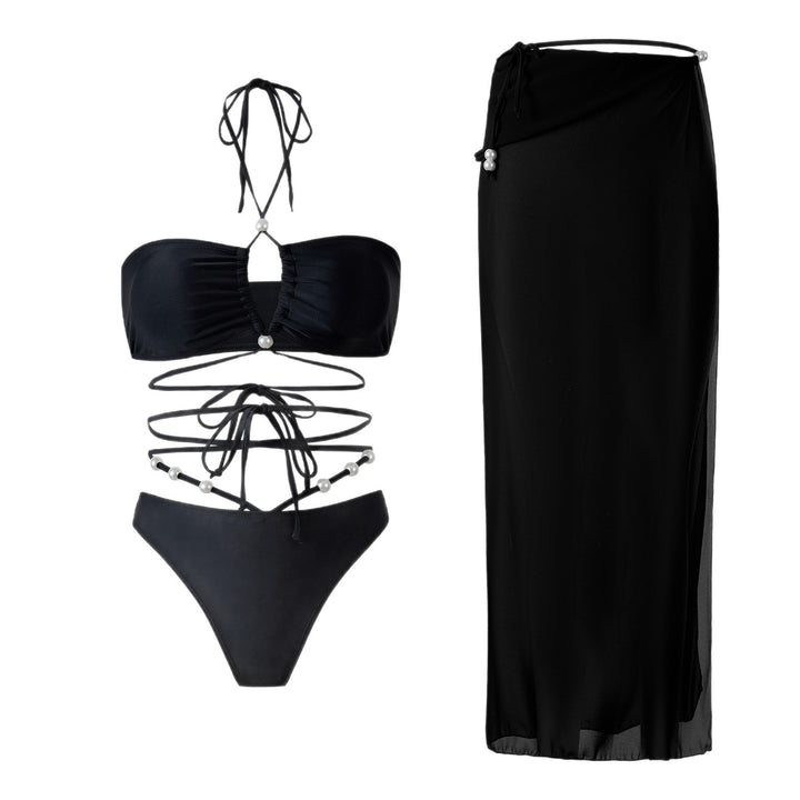 Damen Bikini-Set mit raffinierten Linien und eleganten Perlendetails Drune