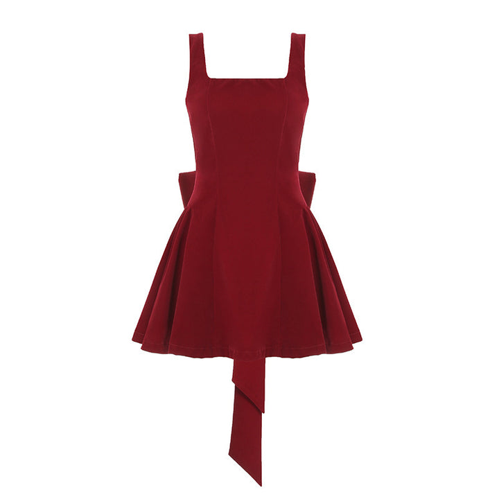 Damen Kurzes Samtkleid mit hochwertigem Schnitt und A-Linien-Silhouette Drune