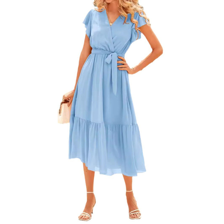 Damen Wickelkleid mit voluminösen Ärmeln Drune