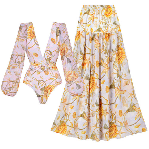 Damen Badeanzug und Maxi-Rock Set Drune