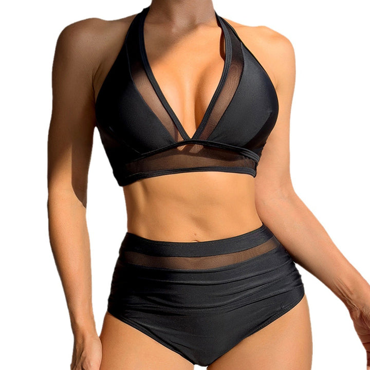Damen Sportlicher Bikini mit transparenten Einsätzen Drune