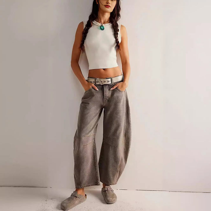 Damen Bequeme und lässige Jeans mit weitem Schnitt Drune