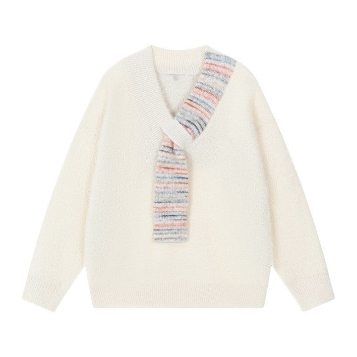 Damen Kuscheliger Pullover mit innovativem Schal-Detail Drune