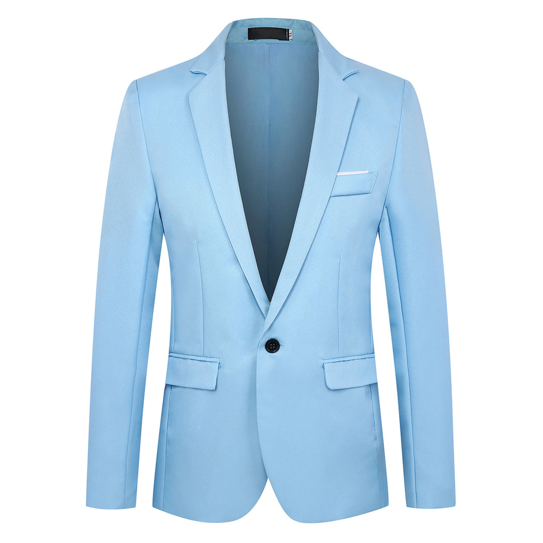 Herren nan tailliertes Satin-Sakko mit schmaler Silhouette, Notch-Revers und dekorativer Brustpaspel Drune