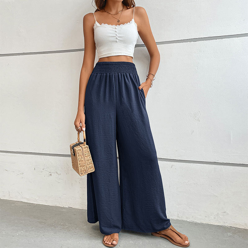 Damen Weit geschnittene Sommerhose mit elastischem Bund Drune