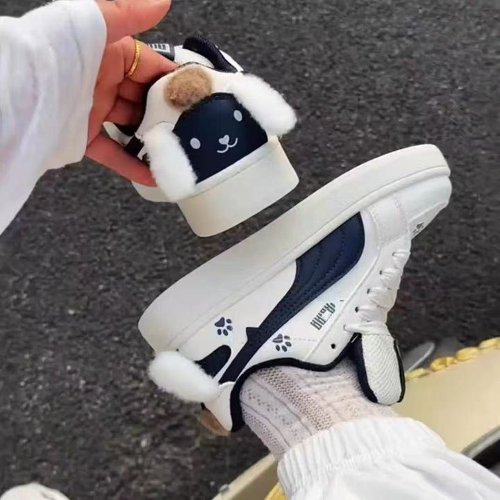 Damen Sneakers mit süßem Tierdesign und flauschigen Details Drune