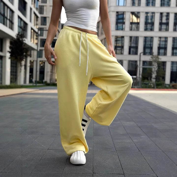 Damen nan oversized Sweathose mit breitem Bund und Kordelzug Drune