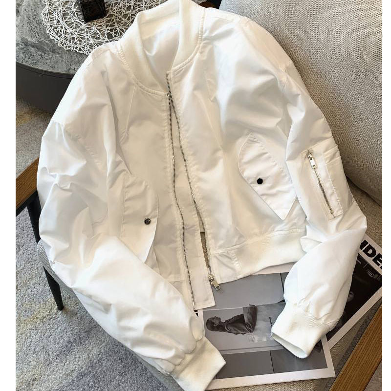 Damen modische Bomberjacke mit praktischen Taschen Drune