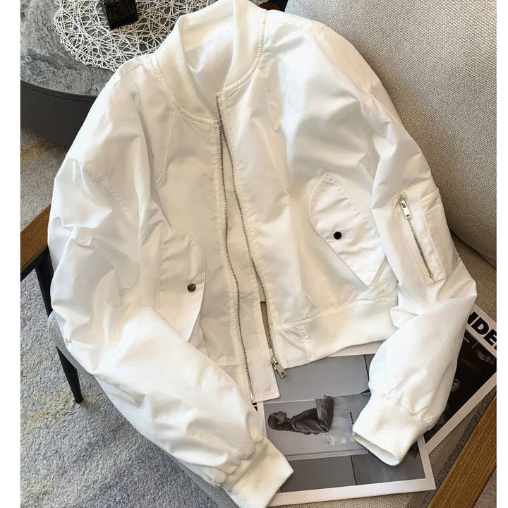 Damen modische Bomberjacke mit praktischen Taschen Drune