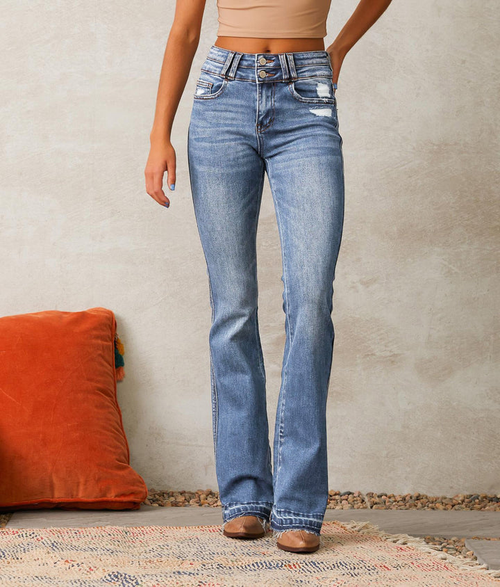 Damen Flared Jeans im Vintage-Stil Drune