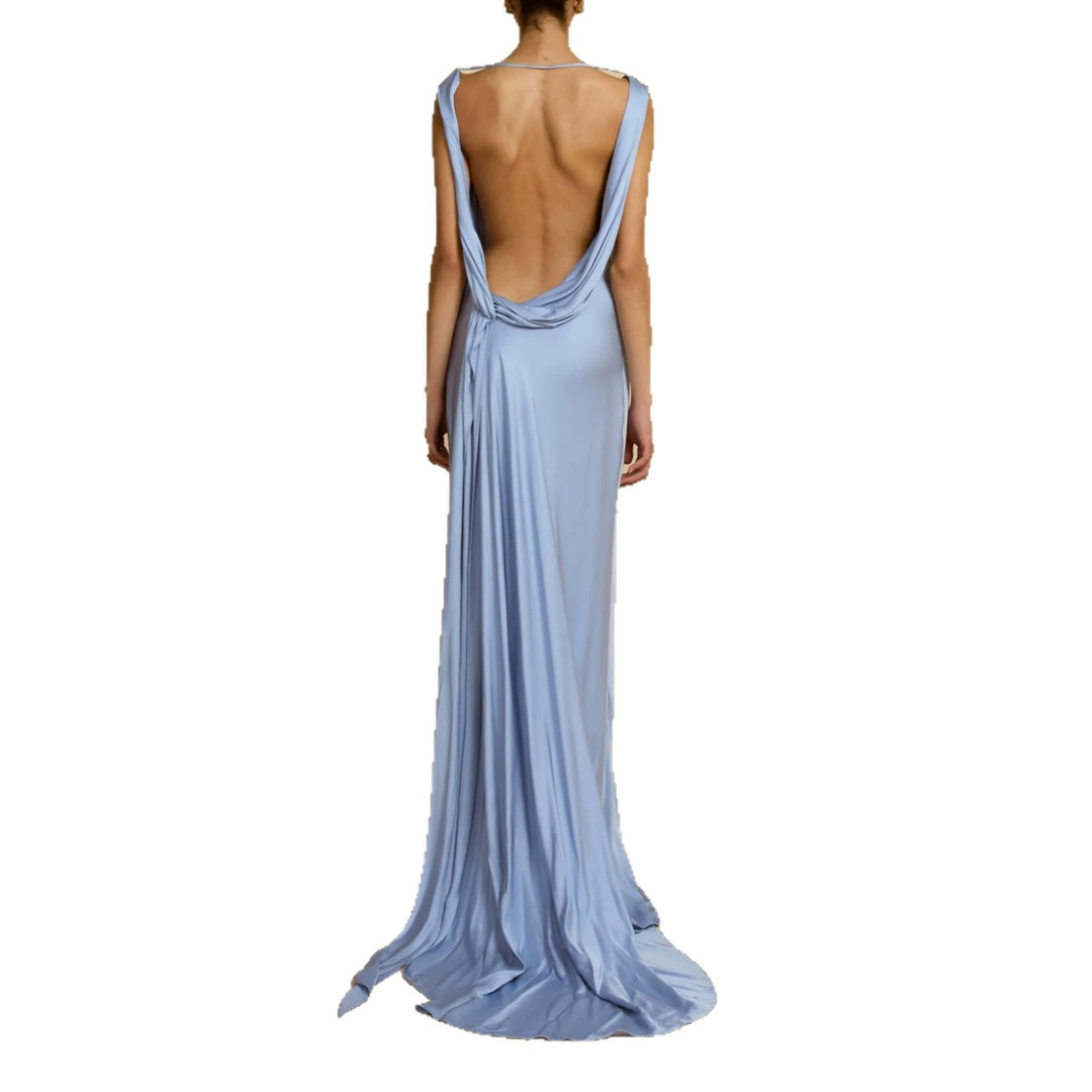 Damen Elegantes Maxikleid mit drapierten Details Drune